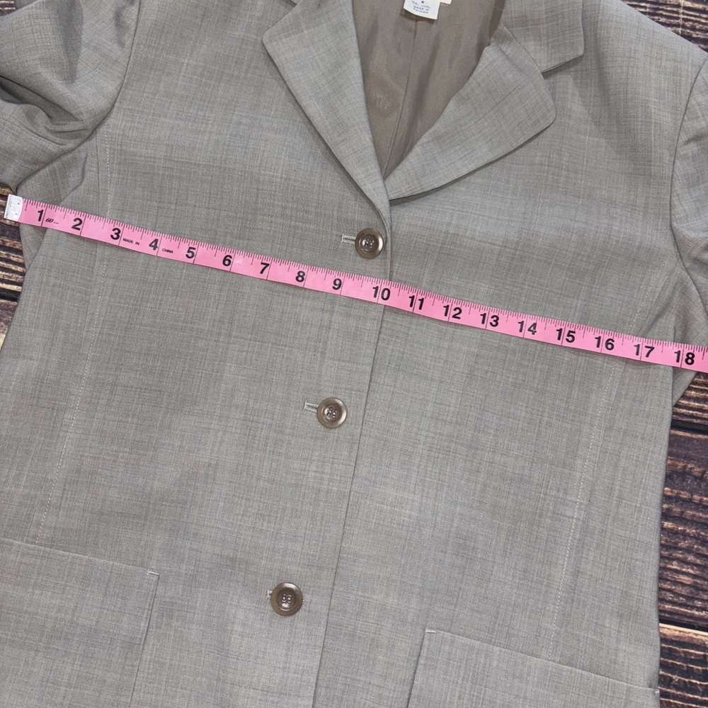 346 Brooks Brothers women's  Tan Long  blazer 100% Wool 3 button front size 6 - Picture 5 of 7